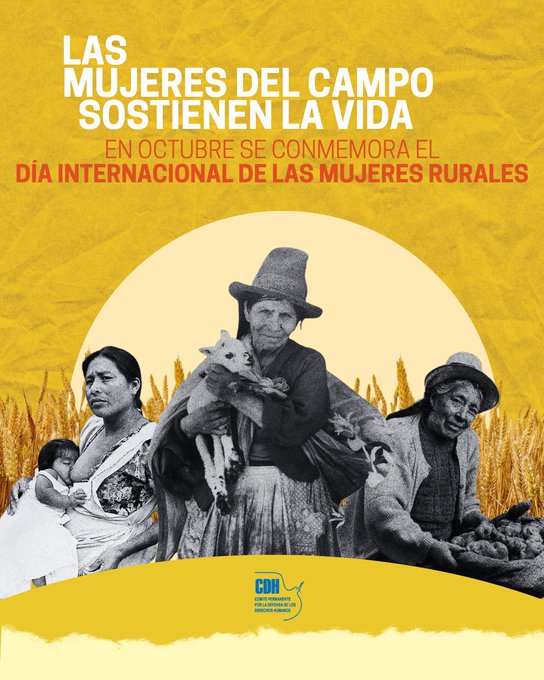 Imagen sobre el Día Internacional de las Mujeres Rurales publicada por CDH